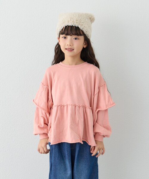 CIAOPANIC TYPY(チャオパニックティピー)の「【WEB限定】【KIDS】ピグメント加工フリルスウェット(Tシャツ/カットソー・キッズ・チャコールグレー/サックスブルー/ピンク/グレー・MEDIUM/LARGE/X-LARGE/XX-LARGE)」の13枚目の写真