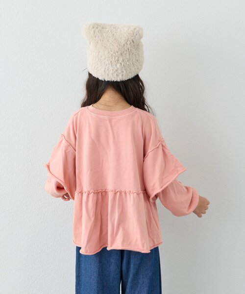CIAOPANIC TYPY(チャオパニックティピー)の「【WEB限定】【KIDS】ピグメント加工フリルスウェット(Tシャツ/カットソー・キッズ・チャコールグレー/サックスブルー/ピンク/グレー・MEDIUM/LARGE/X-LARGE/XX-LARGE)」の14枚目の写真