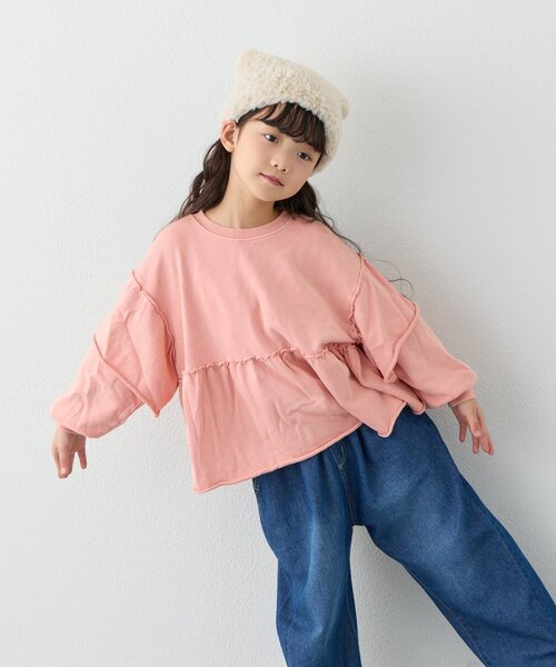 CIAOPANIC TYPY(チャオパニックティピー)の「【WEB限定】【KIDS】ピグメント加工フリルスウェット(Tシャツ/カットソー・キッズ・チャコールグレー/サックスブルー/ピンク/グレー・MEDIUM/LARGE/X-LARGE/XX-LARGE)」の15枚目の写真