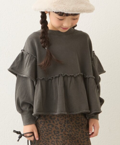 CIAOPANIC TYPY(チャオパニックティピー)の「【WEB限定】【KIDS】ピグメント加工フリルスウェット(Tシャツ/カットソー・キッズ・チャコールグレー/サックスブルー/ピンク/グレー・MEDIUM/LARGE/X-LARGE/XX-LARGE)」の19枚目の写真