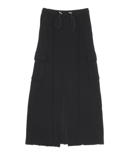ANAP（アナップ）の「裏毛 スウェット カーゴ ロング スカート（スカート・レディース・グレー/ブラック・F）」の7枚目の写真