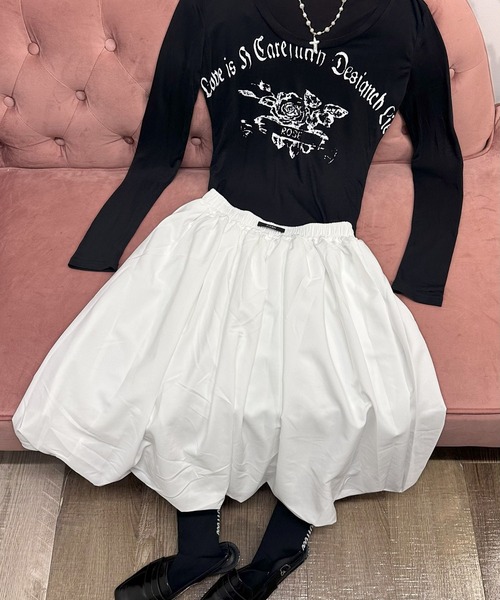 Judin(ジュディン)の「Midi balloon skirt【JD】(スカート・レディース・ブラック/ホワイト・FREE)」の8枚目の写真