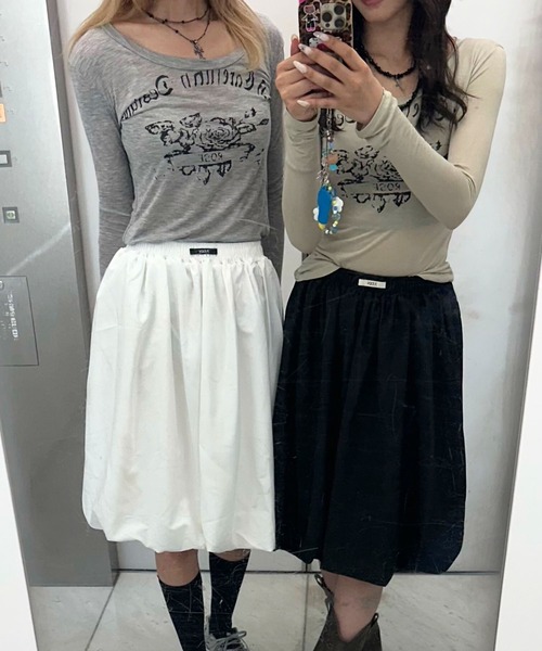 Judin(ジュディン)の「Midi balloon skirt【JD】(スカート・レディース・ブラック/ホワイト・FREE)」の17枚目の写真