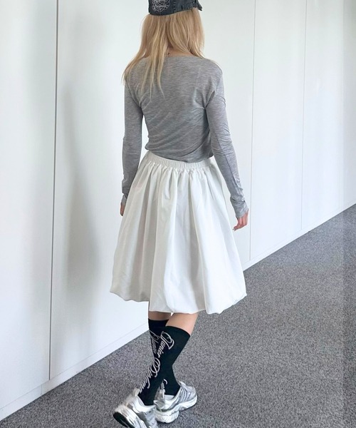 Judin(ジュディン)の「Midi balloon skirt【JD】(スカート・レディース・ブラック/ホワイト・FREE)」の6枚目の写真