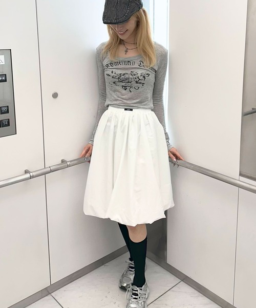 Judin(ジュディン)の「Midi balloon skirt【JD】(スカート・レディース・ブラック/ホワイト・FREE)」の5枚目の写真