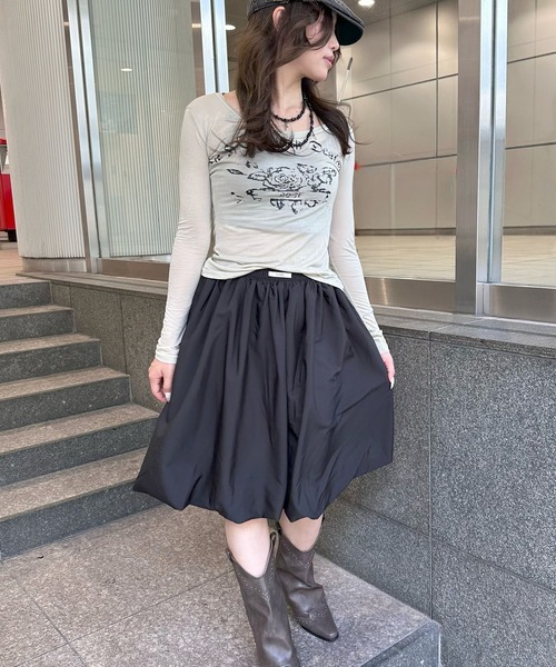 Judin(ジュディン)の「Midi balloon skirt【JD】(スカート・レディース・ブラック/ホワイト・FREE)」の15枚目の写真