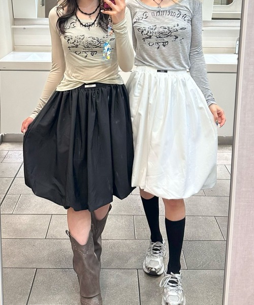 Judin(ジュディン)の「Midi balloon skirt【JD】(スカート・レディース・ブラック/ホワイト・FREE)」の16枚目の写真