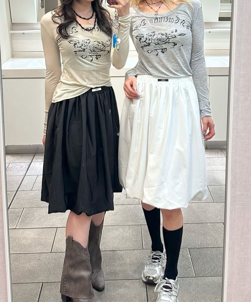 Judin(ジュディン)の「Midi balloon skirt【JD】(スカート・レディース・ブラック/ホワイト・FREE)」の18枚目の写真