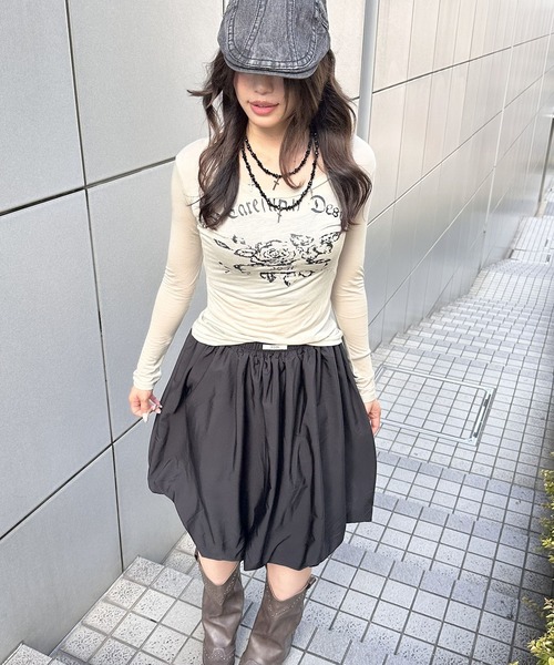 Judin(ジュディン)の「Midi balloon skirt【JD】(スカート・レディース・ブラック/ホワイト・FREE)」の14枚目の写真