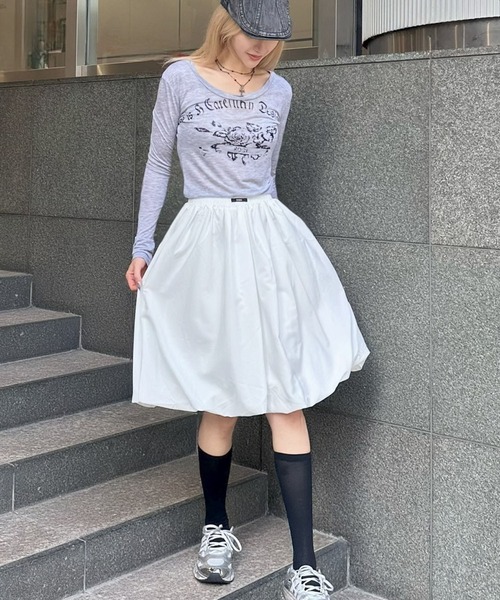 Judin(ジュディン)の「Midi balloon skirt【JD】(スカート・レディース・ブラック/ホワイト・FREE)」の4枚目の写真