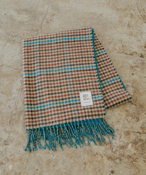 studio CLIP(スタディオクリップ)の「Wフェイスチェックストール(ストール/ショール・レディース・ブルー/ベージュ/イエロー/グリーン・FREE)」の3枚目の写真