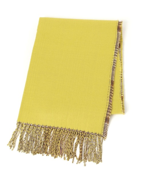 studio CLIP(スタディオクリップ)の「Wフェイスチェックストール(ストール/ショール・レディース・ブルー/ベージュ/イエロー/グリーン・FREE)」の6枚目の写真