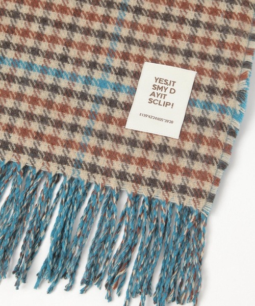 studio CLIP(スタディオクリップ)の「Wフェイスチェックストール(ストール/ショール・レディース・ブルー/ベージュ/イエロー/グリーン・FREE)」の15枚目の写真