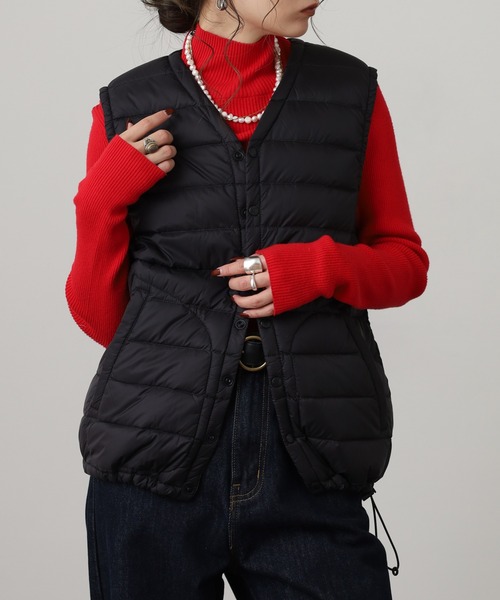 セール】高密度ナイロンVネックダウンベスト（ベスト）｜OMNES