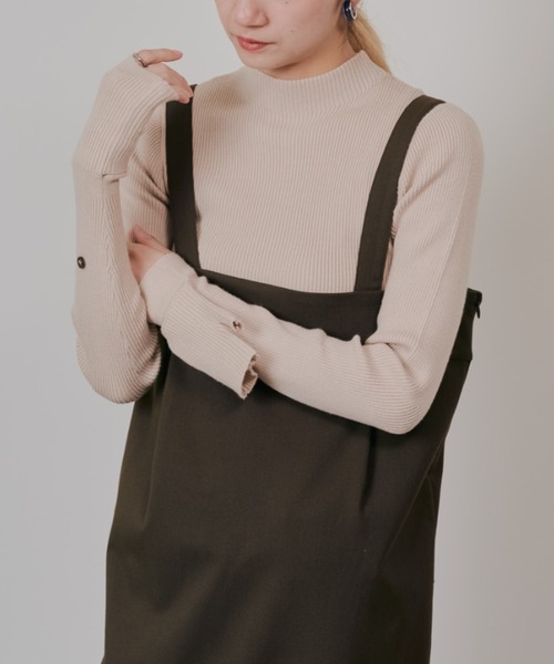 DOLLUPOOPS（ドールアップウップス）の「リブボトルネックニットトップス（ニット/セーター・レディース・サックスブルー/ライトベージュ/ブラック・38）」の3枚目の写真
