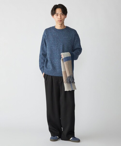 SHIPS（シップス）の「SHIPS: カシミヤ ダブルフェイス チェック マフラー（マフラー・メンズ・パープル/グレー/レッド/ブルー・ONE SIZE）」の8枚目の写真