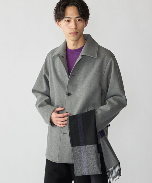 SHIPS（シップス）の「SHIPS: カシミヤ ダブルフェイス チェック マフラー（マフラー・メンズ・パープル/グレー/レッド/ブルー・ONE SIZE）」の10枚目の写真