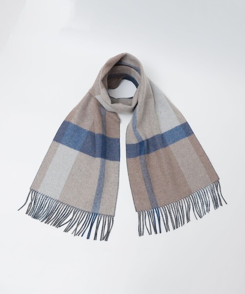 SHIPS（シップス）の「SHIPS: カシミヤ ダブルフェイス チェック マフラー（マフラー・メンズ・パープル/グレー/レッド/ブルー・ONE SIZE）」の14枚目の写真