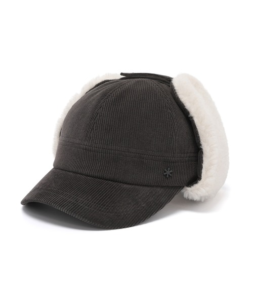 Snow Peak(スノーピーク)の「Snow Peak / Merino Wool Corduroy Ear Cap メリノウールコーデュロイイヤーキャップ 海外限定(その他トップス・レディース・ライトベージュ/スモークピンク/チャコール・S)」の2枚目の写真
