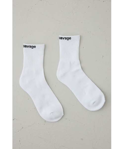 AZUL by moussy(アズールバイマウジー)の「ロゴジャガードミドルソックス(ソックス/靴下・メンズ・グレー/ネイビー/ブラック/ホワイト・FREE)」の19枚目の写真