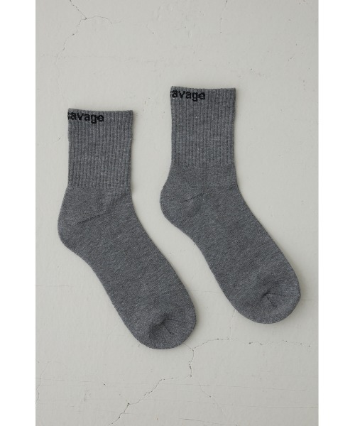 AZUL by moussy(アズールバイマウジー)の「ロゴジャガードミドルソックス(ソックス/靴下・メンズ・グレー/ネイビー/ブラック/ホワイト・FREE)」の17枚目の写真