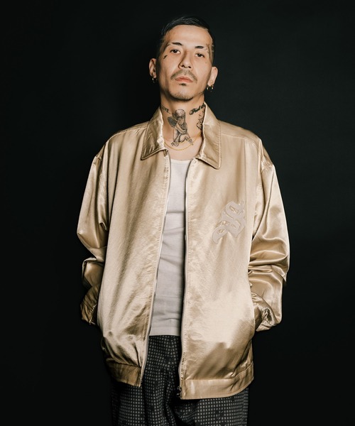 Subciety(サブサエティ)の「Satin swing top(ブルゾン・メンズ・アイボリー/ネイビー/ピンク・SMALL/MEDIUM/LARGE/X-LARGE)」の7枚目の写真