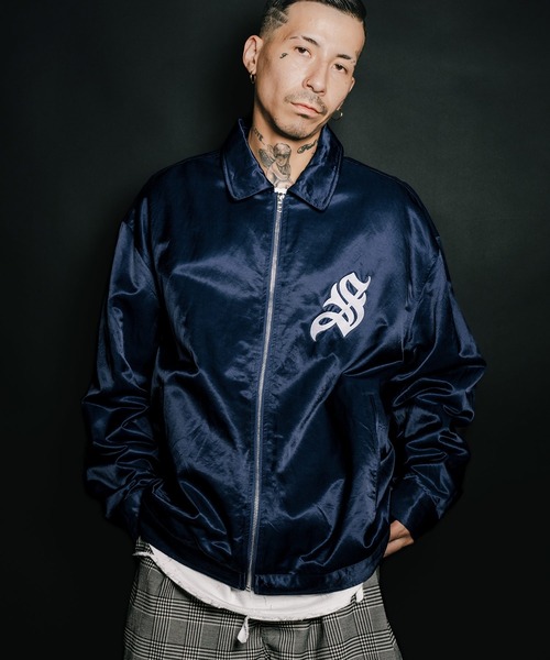 Subciety(サブサエティ)の「Satin swing top(ブルゾン・メンズ・アイボリー/ネイビー/ピンク・SMALL/MEDIUM/LARGE/X-LARGE)」の11枚目の写真