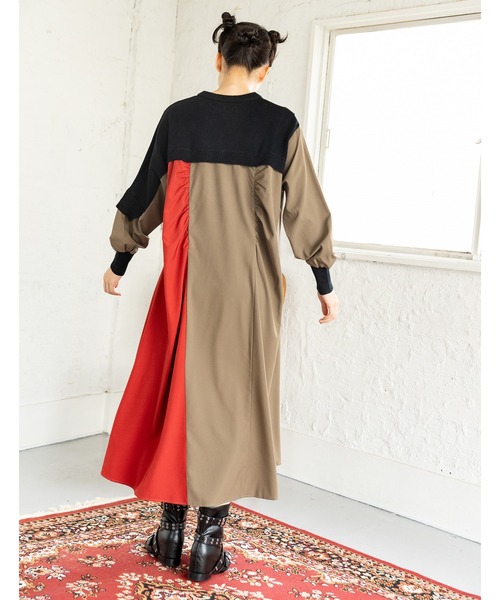 切替配色ニットワンピース（ワンピース）｜OSMOSIS（オズモーシス）の