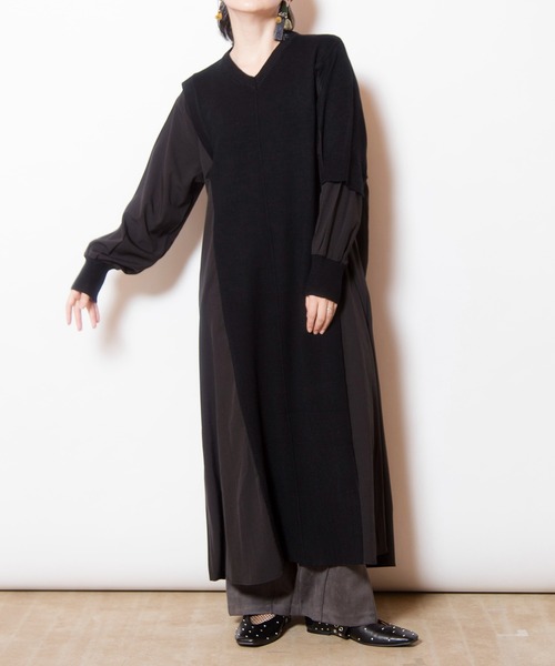 【即日発送】OSMOSIS 切替配色ニットワンピース 切替配色ニットワンピース（ワンピース）｜OSMOSIS（オズモーシス）の