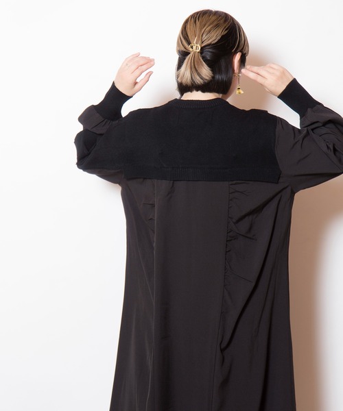 切替配色ニットワンピース（ワンピース）｜OSMOSIS（オズモーシス）の