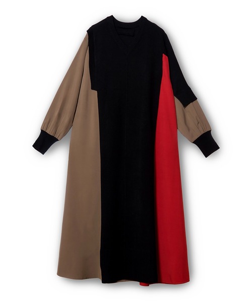 【即日発送】OSMOSIS 切替配色ニットワンピース 切替配色ニットワンピース（ワンピース）｜OSMOSIS（オズモーシス）の