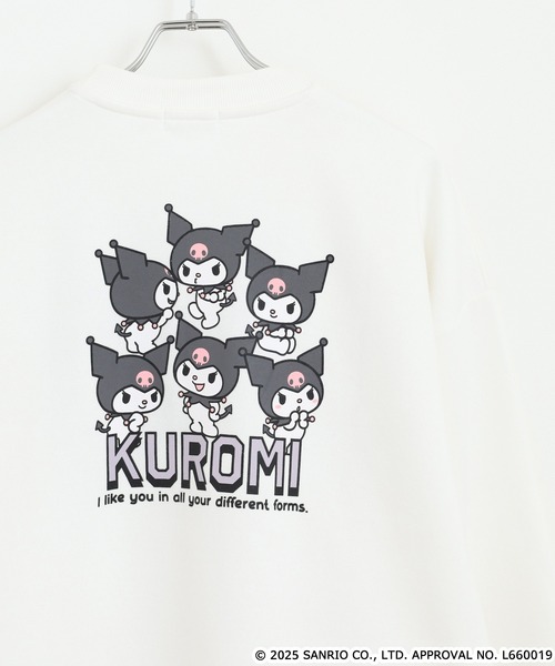 sanrio（サンリオ）の「サンリオキャラクターズ サガラ刺繍 裏起毛ビッグシルエットトレーナー（スウェット・レディース・ダークブルー/オフホワイト/ホワイト系/ダークラベンダー/ダークブラウン/ホワイト系2/クリーム/ホワイト系3/ブラック/ライトピンク/ブラック系/オートミール/ネイビー/ベージュ・FREE）」の2枚目の写真