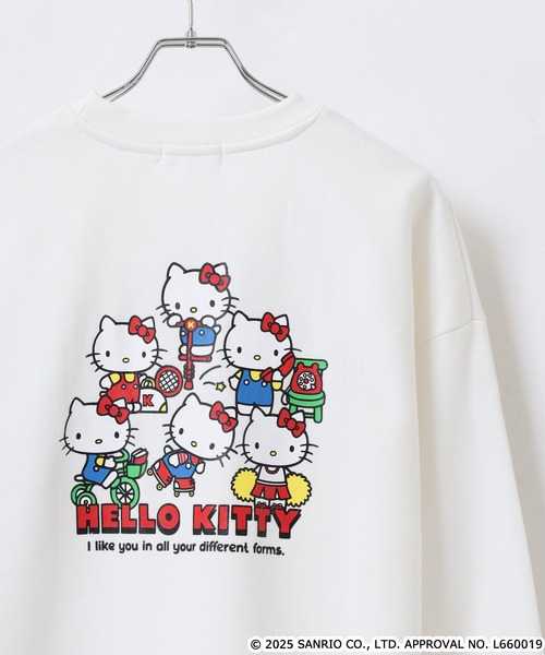 sanrio（サンリオ）の「サンリオキャラクターズ サガラ刺繍 裏起毛ビッグシルエットトレーナー（スウェット・レディース・ダークブルー/オフホワイト/ホワイト系/ダークラベンダー/ダークブラウン/ホワイト系2/クリーム/ホワイト系3/ブラック/ライトピンク/ブラック系/オートミール/ネイビー/ベージュ・FREE）」の4枚目の写真