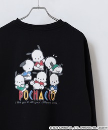 サンリオキャラクターズ サガラ刺繍 裏起毛ビッグシルエットトレーナー