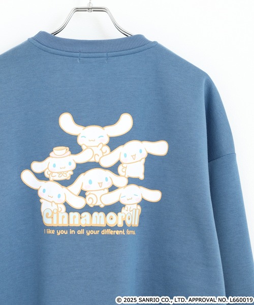 sanrio（サンリオ）の「サンリオキャラクターズ サガラ刺繍 裏起毛ビッグシルエットトレーナー（スウェット・レディース・ダークブルー/オフホワイト/ホワイト系/ダークラベンダー/ダークブラウン/ホワイト系2/クリーム/ホワイト系3/ブラック/ライトピンク/ブラック系/オートミール/ネイビー/ベージュ・FREE）」の12枚目の写真