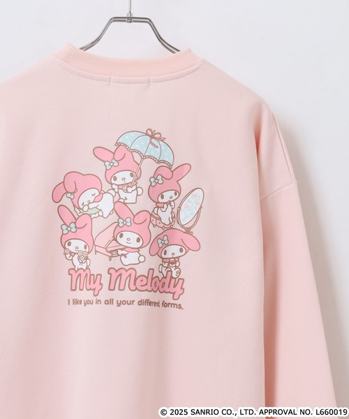 sanrio（サンリオ）の「サンリオキャラクターズ サガラ刺繍 裏起毛ビッグシルエットトレーナー（スウェット・レディース・ダークブルー/オフホワイト/ホワイト系/ダークラベンダー/ダークブラウン/ホワイト系2/クリーム/ホワイト系3/ブラック/ライトピンク/ブラック系/オートミール/ネイビー/ベージュ・FREE）」の14枚目の写真