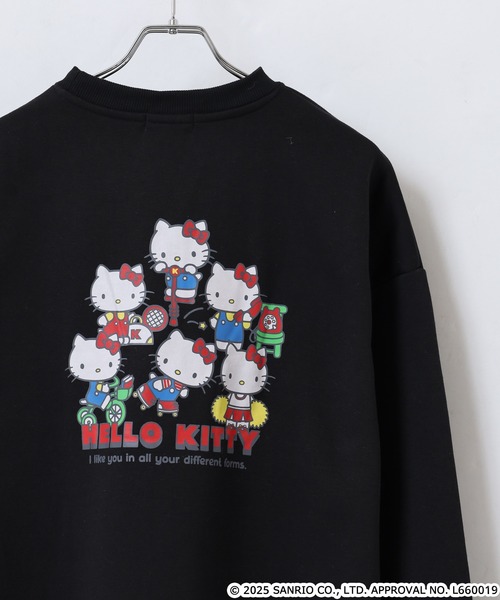 sanrio（サンリオ）の「サンリオキャラクターズ サガラ刺繍 裏起毛ビッグシルエットトレーナー（スウェット・レディース・ダークブルー/オフホワイト/ホワイト系/ダークラベンダー/ダークブラウン/ホワイト系2/クリーム/ホワイト系3/ブラック/ライトピンク/ブラック系/オートミール/ネイビー/ベージュ・FREE）」の5枚目の写真