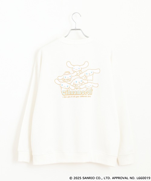 sanrio（サンリオ）の「サンリオキャラクターズ サガラ刺繍 裏起毛ビッグシルエットトレーナー（スウェット・レディース・ダークブルー/オフホワイト/ホワイト系/ダークラベンダー/ダークブラウン/ホワイト系2/クリーム/ホワイト系3/ブラック/ライトピンク/ブラック系/オートミール/ネイビー/ベージュ・FREE）」の22枚目の写真