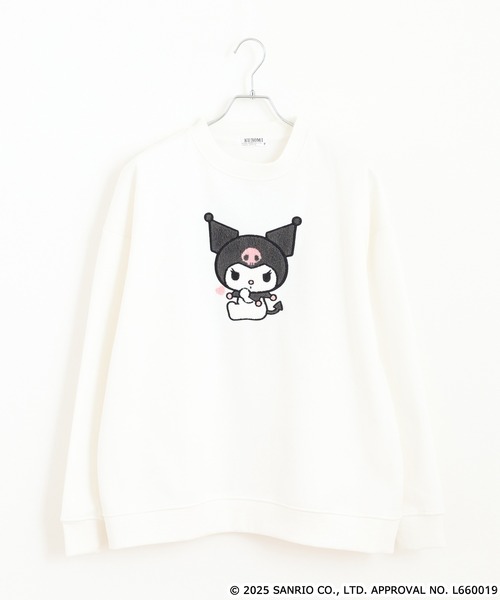 sanrio（サンリオ）の「サンリオキャラクターズ サガラ刺繍 裏起毛ビッグシルエットトレーナー（スウェット・レディース・ダークブルー/オフホワイト/ホワイト系/ダークラベンダー/ダークブラウン/ホワイト系2/クリーム/ホワイト系3/ブラック/ライトピンク/ブラック系/オートミール/ネイビー/ベージュ・FREE）」の17枚目の写真