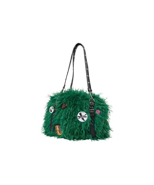 HYSTERIC GLAMOUR(ヒステリックグラマー)の「スタッズベルト ファーバッグ(トートバッグ・レディース・ブラック/ピンク/グリーン・FREE)」の1枚目の写真