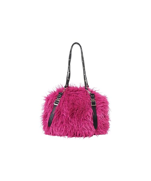 HYSTERIC GLAMOUR(ヒステリックグラマー)の「スタッズベルト ファーバッグ(トートバッグ・レディース・ブラック/ピンク/グリーン・FREE)」の4枚目の写真