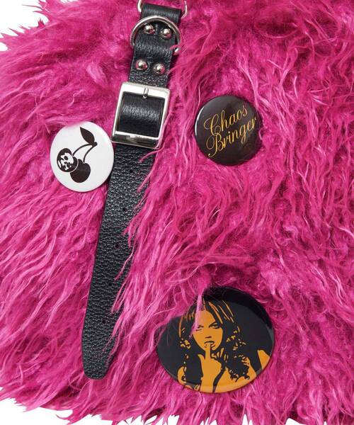 HYSTERIC GLAMOUR(ヒステリックグラマー)の「スタッズベルト ファーバッグ(トートバッグ・レディース・ブラック/ピンク/グリーン・FREE)」の6枚目の写真