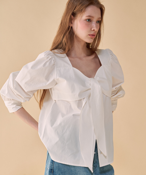RONRON(ロンロン)の「RIBBON BOW BLOUSE IVORY(シャツ/ブラウス・レディース・その他・FREE)」の1枚目の写真