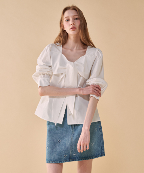RONRON(ロンロン)の「RIBBON BOW BLOUSE IVORY(シャツ/ブラウス・レディース・その他・FREE)」の5枚目の写真
