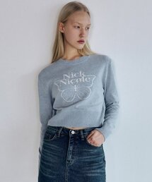 CASHMERE BUTTERFLY SIGNATURE CROP KNIT_SKY BLUE