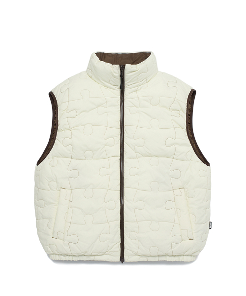 WKNDRS(ウィーキャンドース)の「PUZZLE PUFFER VEST (BEIGE)(ダウンベスト・レディース・その他・LARGE/X-LARGE/MEDIUM)」の2枚目の写真