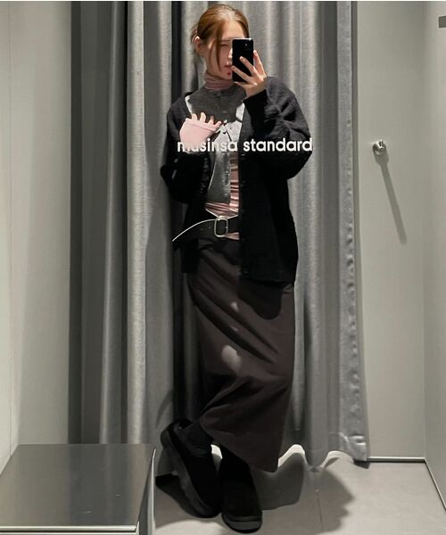 MUSINSA STANDARD WOMAN（ムシンサスタンダードウーマン）の「ウィメンズラムウールラウンドネッククロップカーディガン[ミディアムグレー]（カーディガン/ボレロ・レディース・その他・SMALL/MEDIUM/LARGE/X-SMALL）」の6枚目の写真