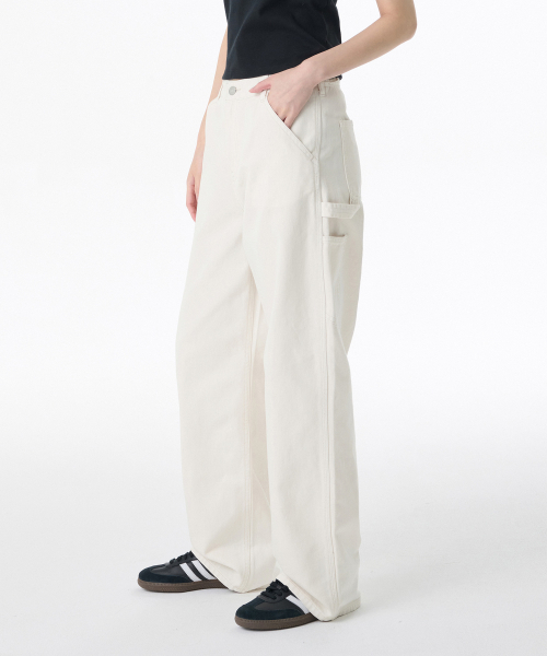 MUSINSA STANDARD WOMAN（ムシンサスタンダードウーマン）の「ウィメンズデニムワイドカーペンターパンツ[クリーム]（デニムパンツ・レディース・その他・30/24/25/26/27/28/29）」の3枚目の写真