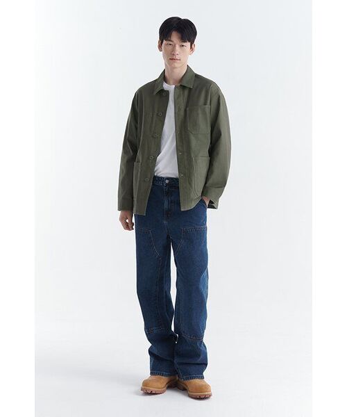 MUSINSA STANDARD（ムシンサスタンダード）の「デニムワイドダブルニーカーペンターパンツ [ミディアムインディゴ]（デニムパンツ・メンズ・その他・40/38/42/36/34/32/30/31/33/26/27/28/29）」の18枚目の写真