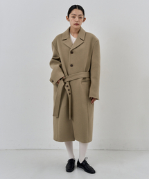 (w) ロー フェルスト ウール コート_サンド ベージュ